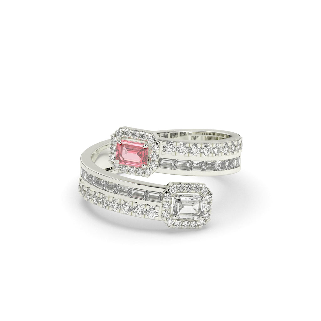 TWIN HALO SPIRAL DIAMOND RING