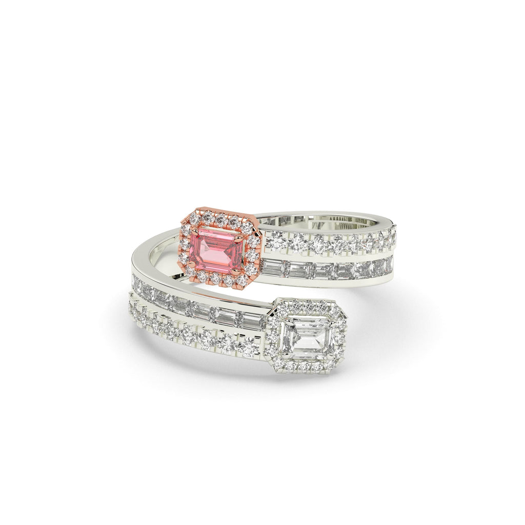 TWIN HALO SPIRAL DIAMOND RING
