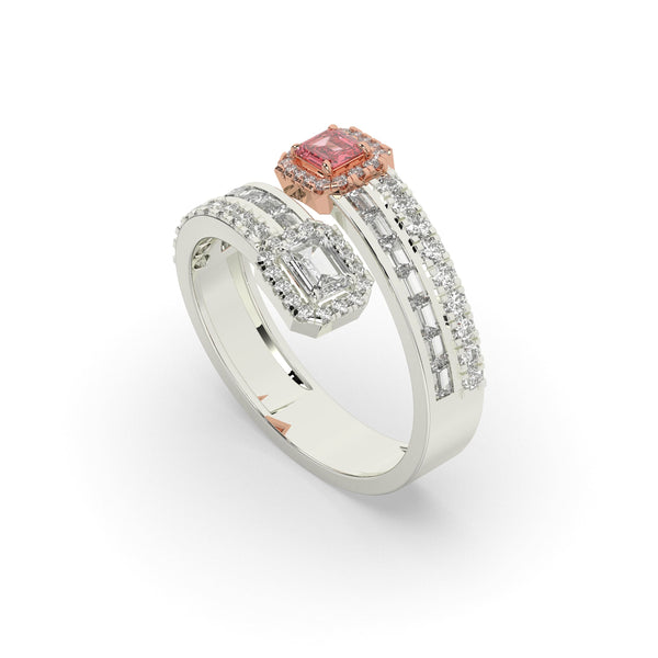 TWIN HALO SPIRAL DIAMOND RING