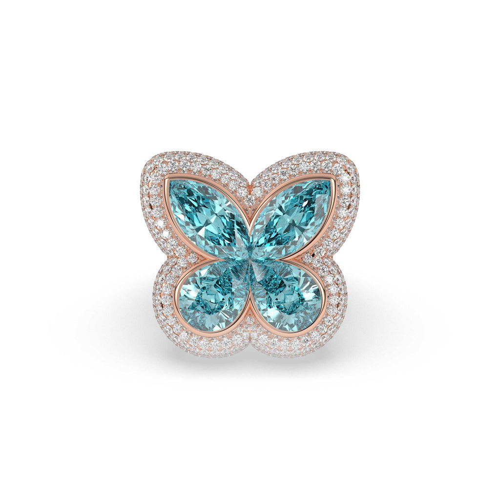 OCEAN WINGS DIAMOND BUTTERFLY RING