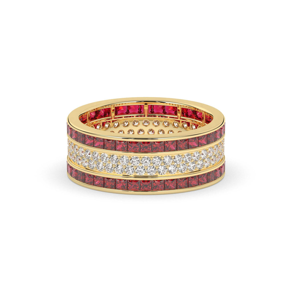 RUBY DIAMOND GOLD ETERNITY BAND