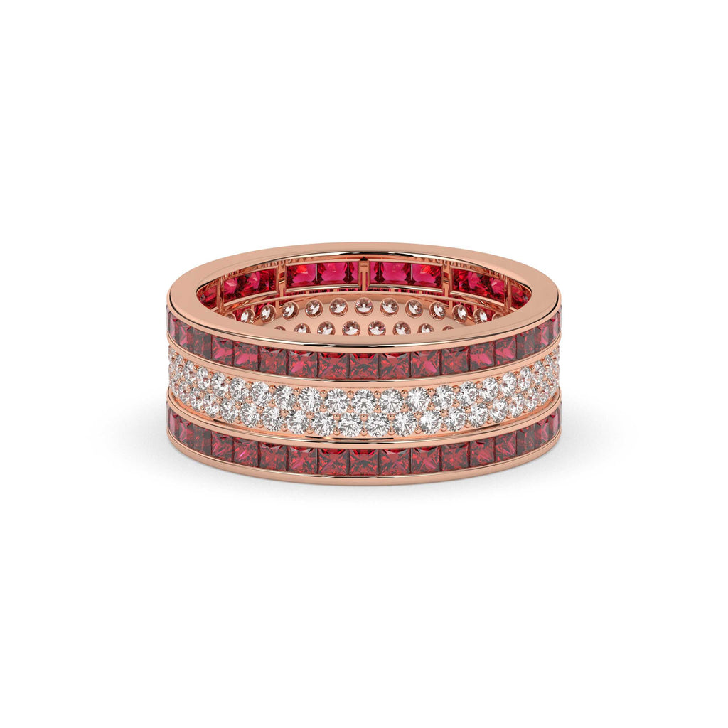 RUBY DIAMOND GOLD ETERNITY BAND