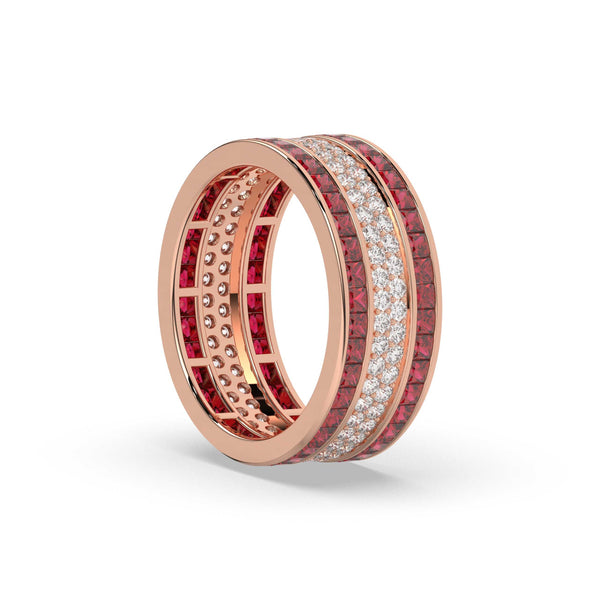 RUBY DIAMOND GOLD ETERNITY BAND