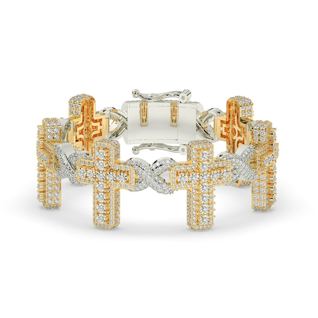 BLESSED ICE CROSS LINK BRACELET