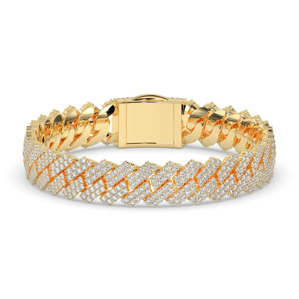 12mm Channel Set Baguette Cuban Bracelet