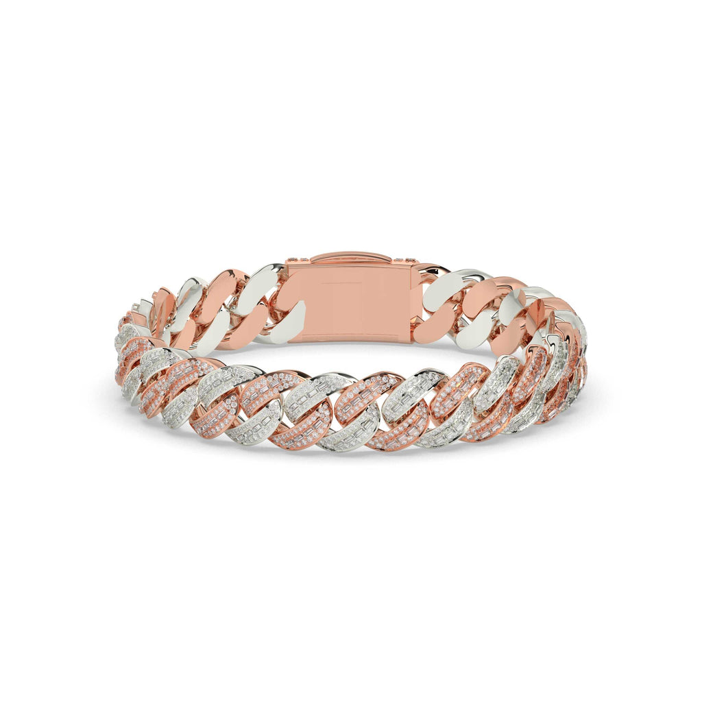 TWO TONE CUBAN ICE BRACELET