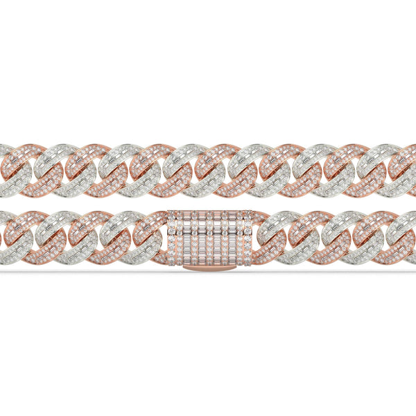 TWO TONE CUBAN ICE BRACELET