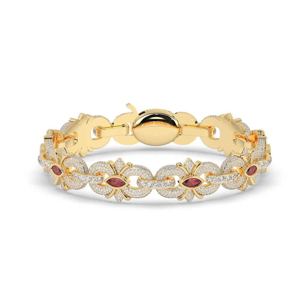 RUBY MARQUISE DIAMOND GOLD BRACELET