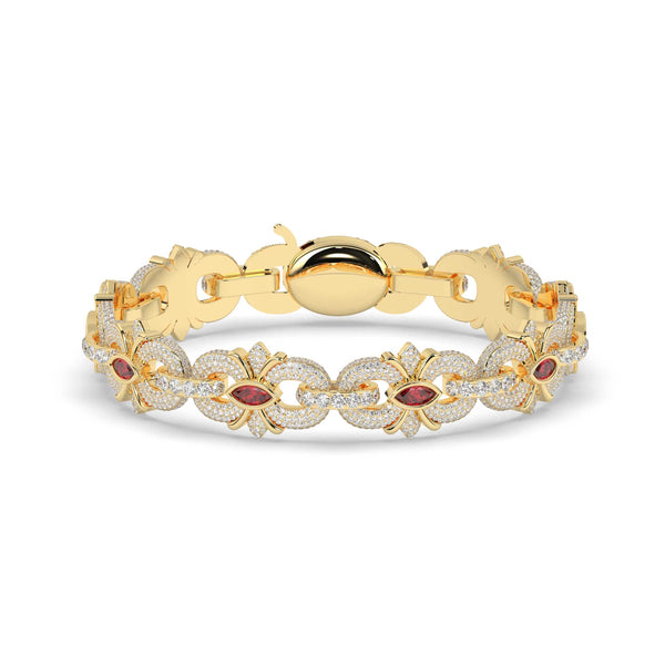 RUBY MARQUISE DIAMOND GOLD BRACELET