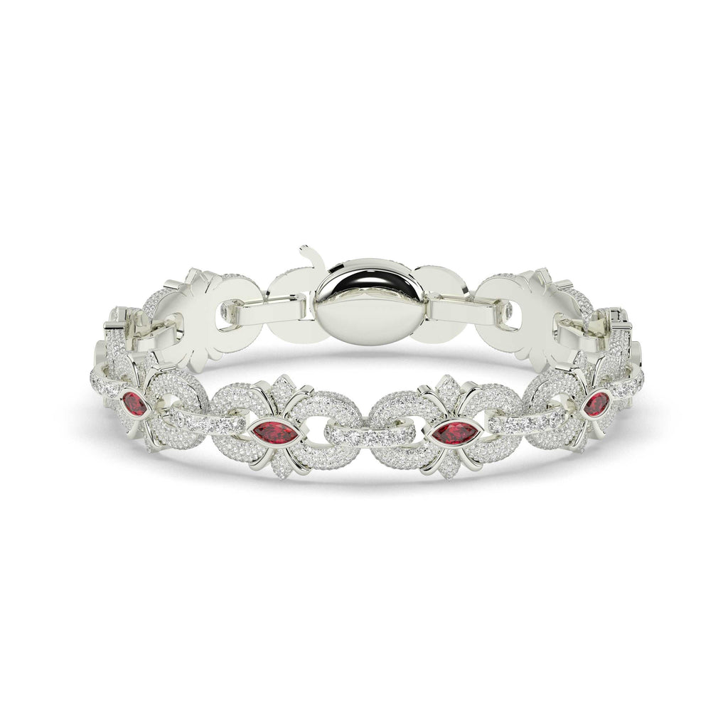 RUBY MARQUISE DIAMOND GOLD BRACELET