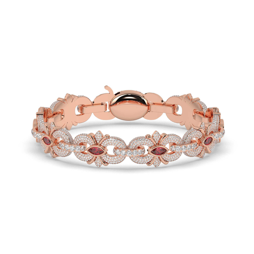 RUBY MARQUISE DIAMOND GOLD BRACELET