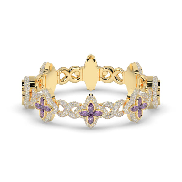 ROYAL BLOOM AMETHYST GOLD BRACELET