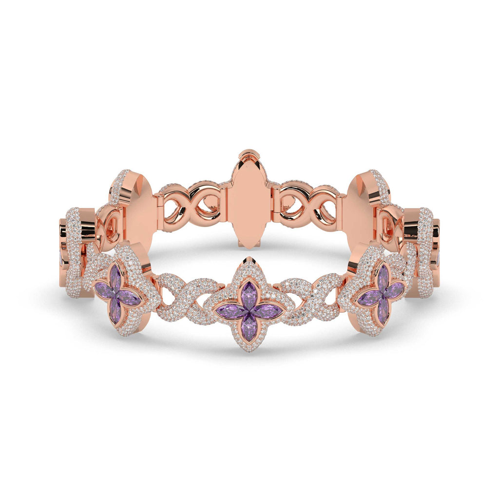 ROYAL BLOOM AMETHYST GOLD BRACELET