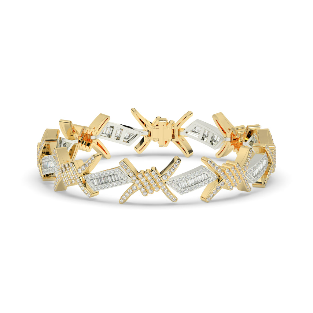 BARBED WIRE DIAMOND GOLD BRACELET