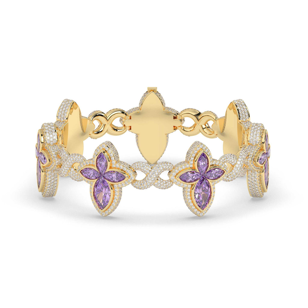 MARQUISE GEMS STONE DIAMOND ICED OUT HIP HOP BRACELET