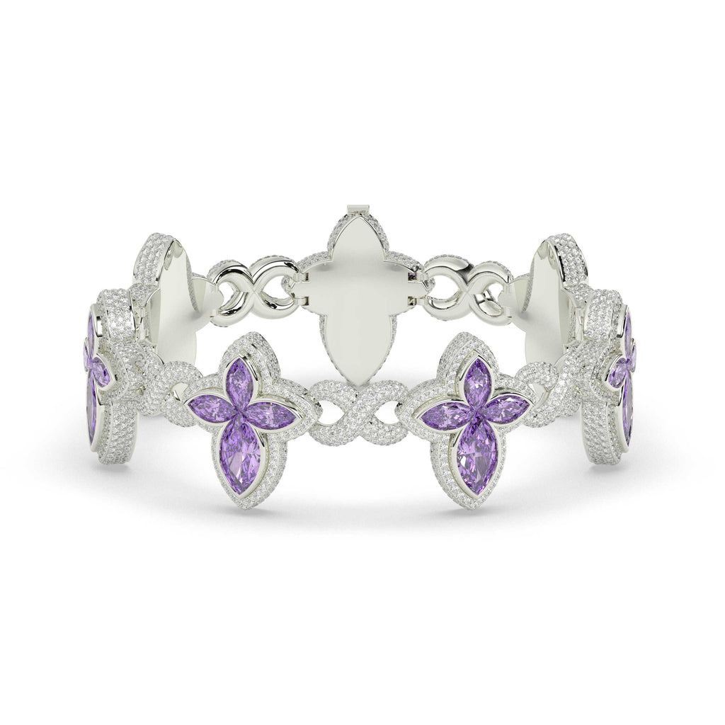 MARQUISE GEMS STONE DIAMOND ICED OUT HIP HOP BRACELET