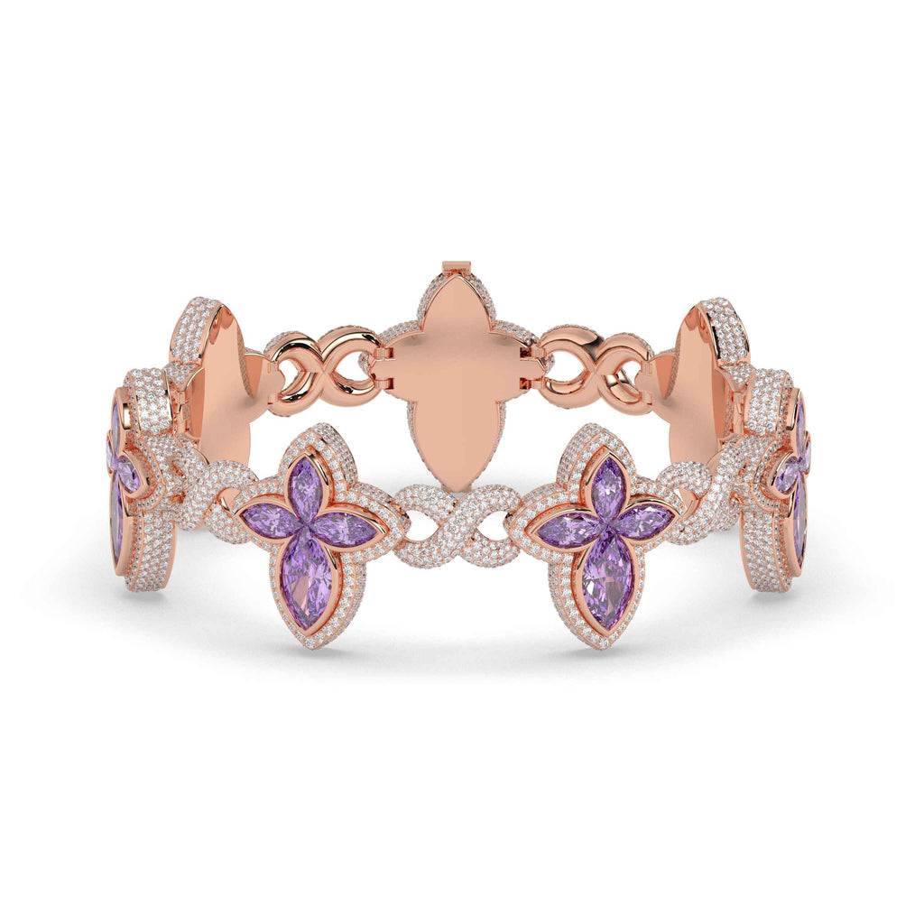 MARQUISE GEMS STONE DIAMOND ICED OUT HIP HOP BRACELET
