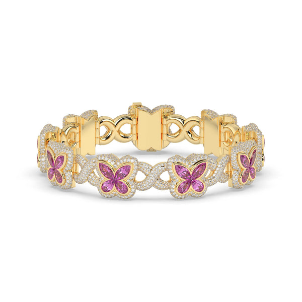 BLOOMING BUTTERFLY PAVÉ LINK BRACELET