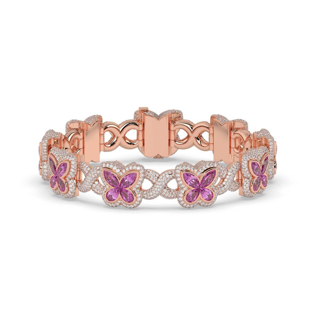 BLOOMING BUTTERFLY PAVÉ LINK BRACELET