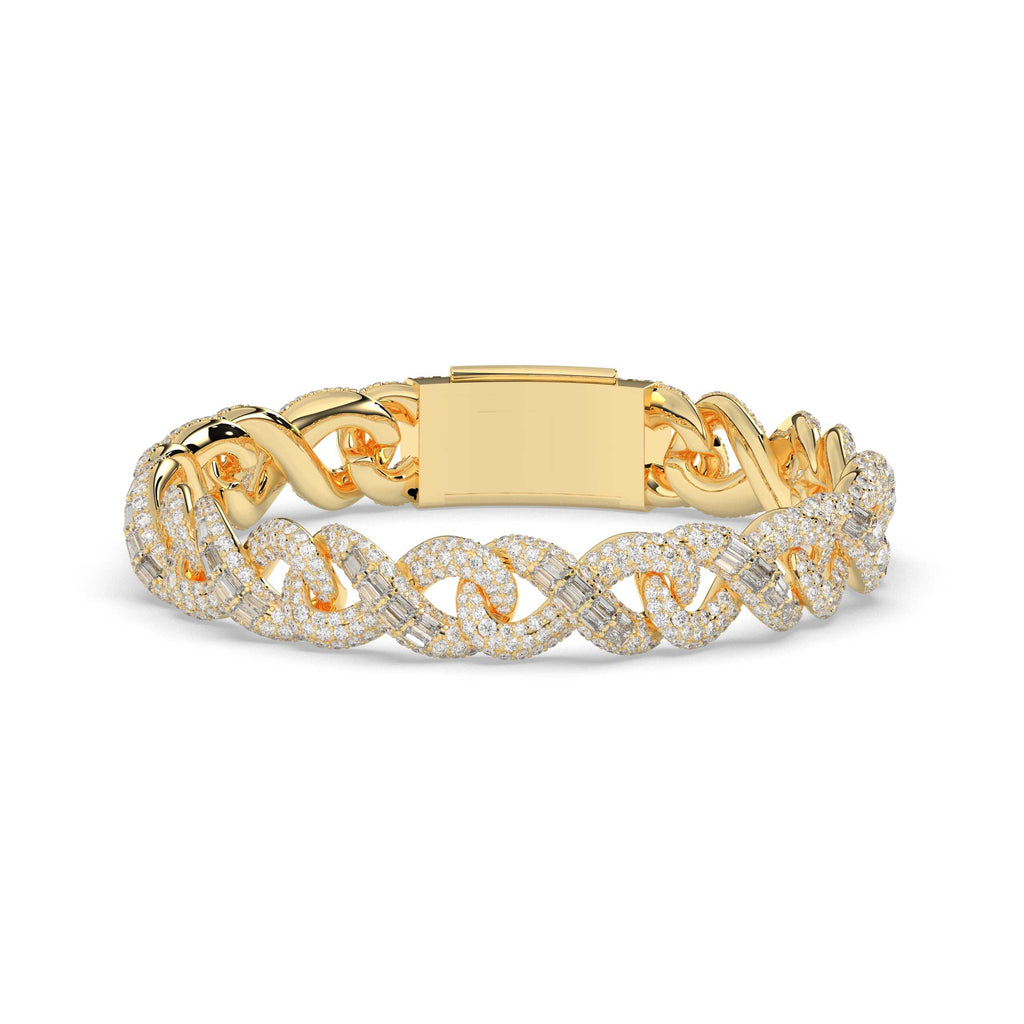 DIAMOND TWIST GOLD LINK BRACELET