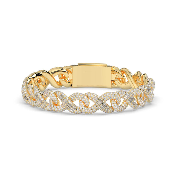 DIAMOND TWIST GOLD LINK BRACELET