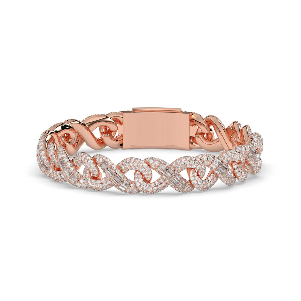 DIAMOND TWIST GOLD LINK BRACELET