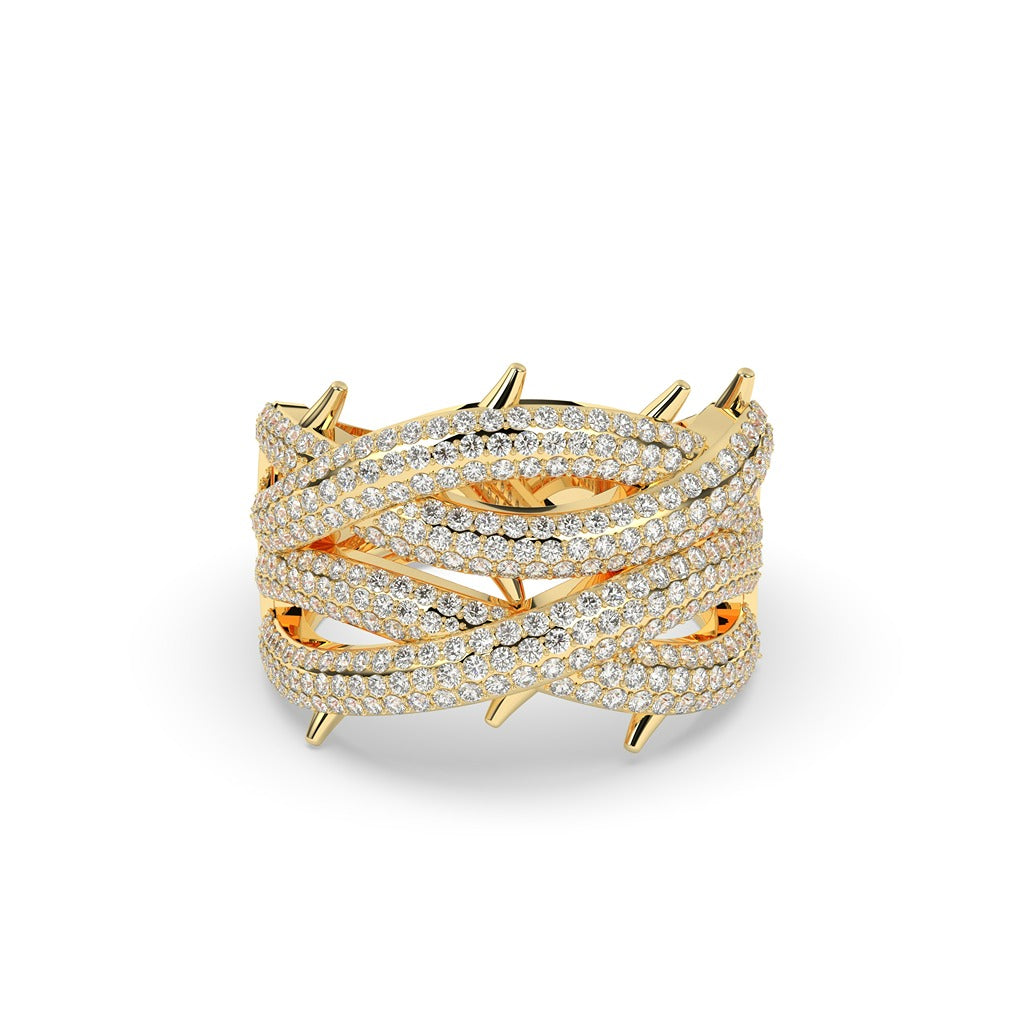 MULTI-BAND CROSSOVER ROUND DIAMOND BAND