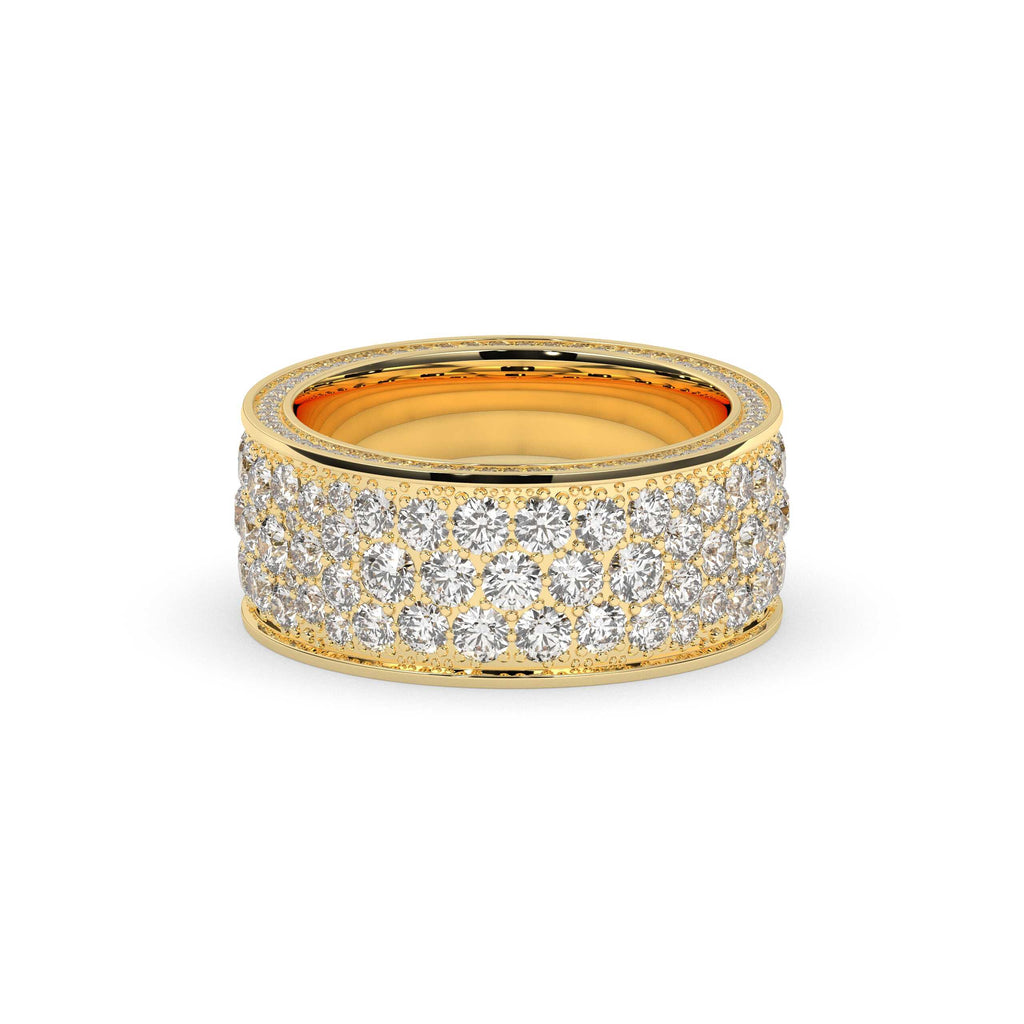 TRIPLE ROW DIAMOND BAND RING