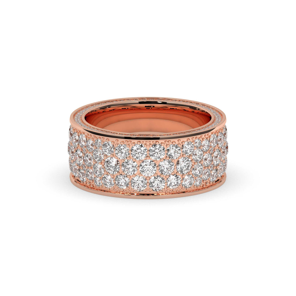TRIPLE ROW DIAMOND BAND RING