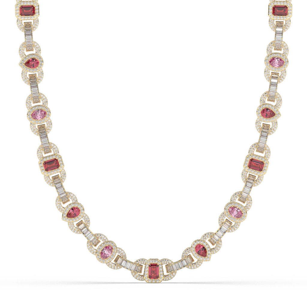 RUBY GLOW DIAMOND LINK NECKLACE
