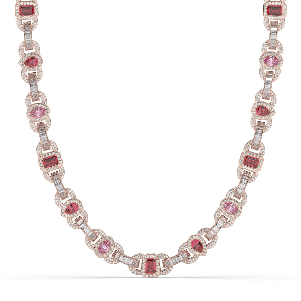 RUBY GLOW DIAMOND LINK NECKLACE