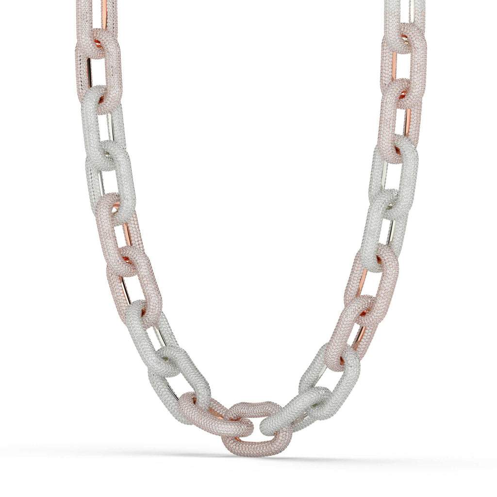 14.00 MM ROUND DIAMOND ICED OUT HIP HOP CHAIN