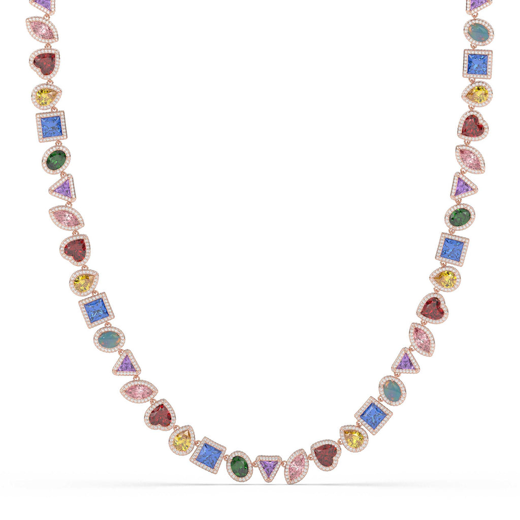 RAINBOW DREAM MULTISHAPE STONE NECKLACE