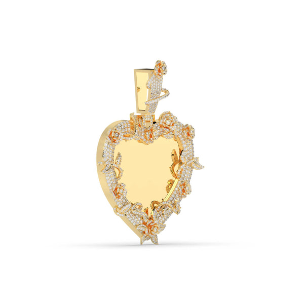 ROUND DIAMOND ICED OUT PICTURE CHARM HIP HOP PENDANT