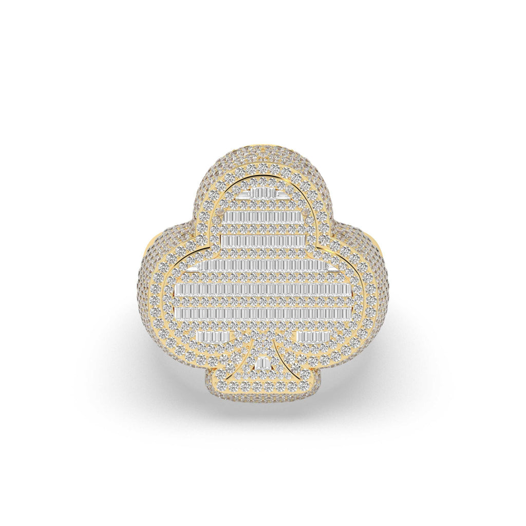 LUXURY CRIB FULL ICED RING ROYAL FLUSH DIAMOND CLUB RING