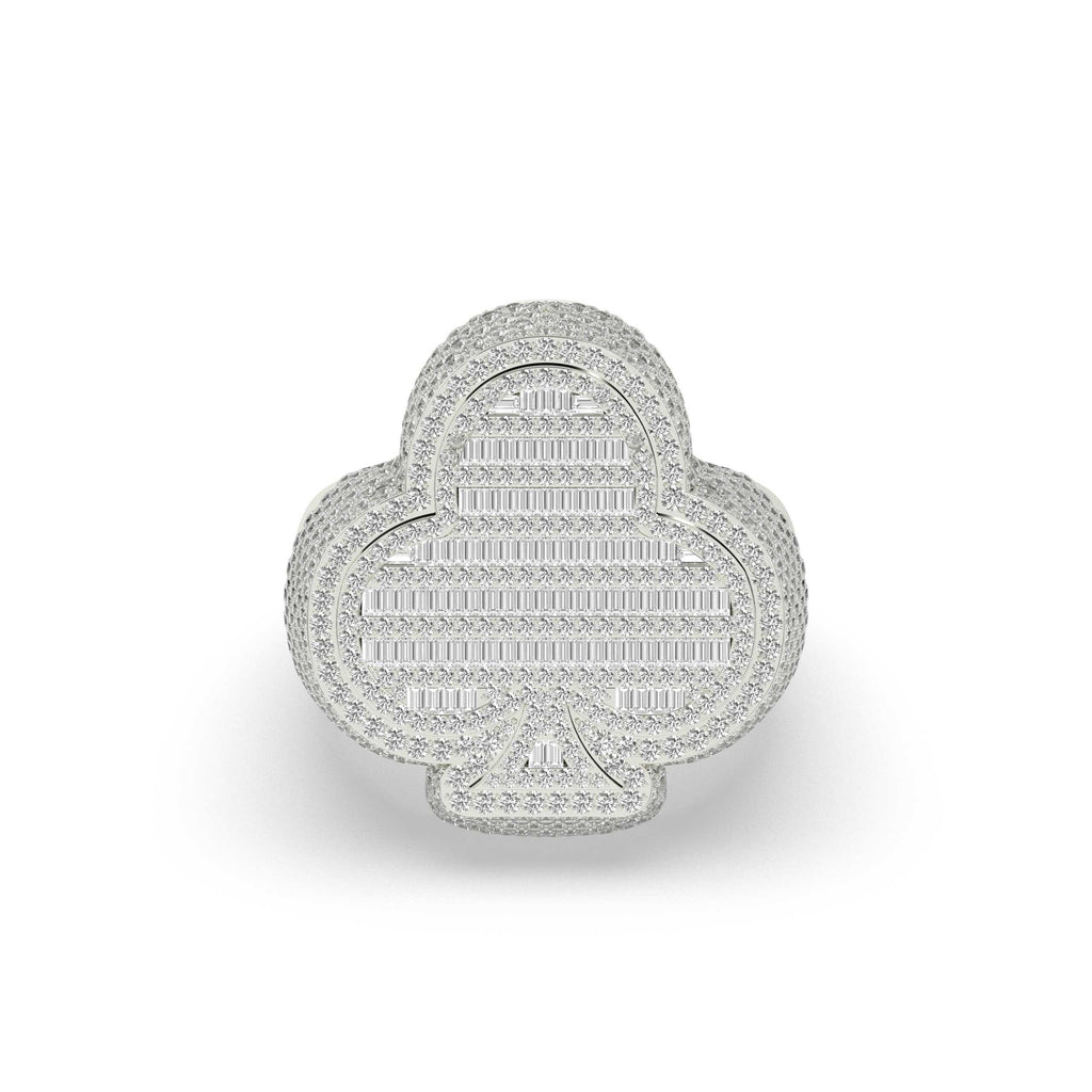 LUXURY CRIB FULL ICED RING ROYAL FLUSH DIAMOND CLUB RING
