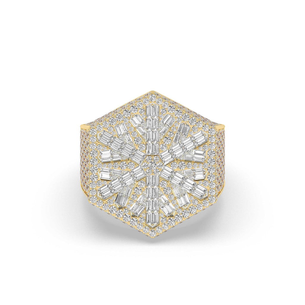 SNOWFLAKE SHINE HEXAGON DIAMOND RING