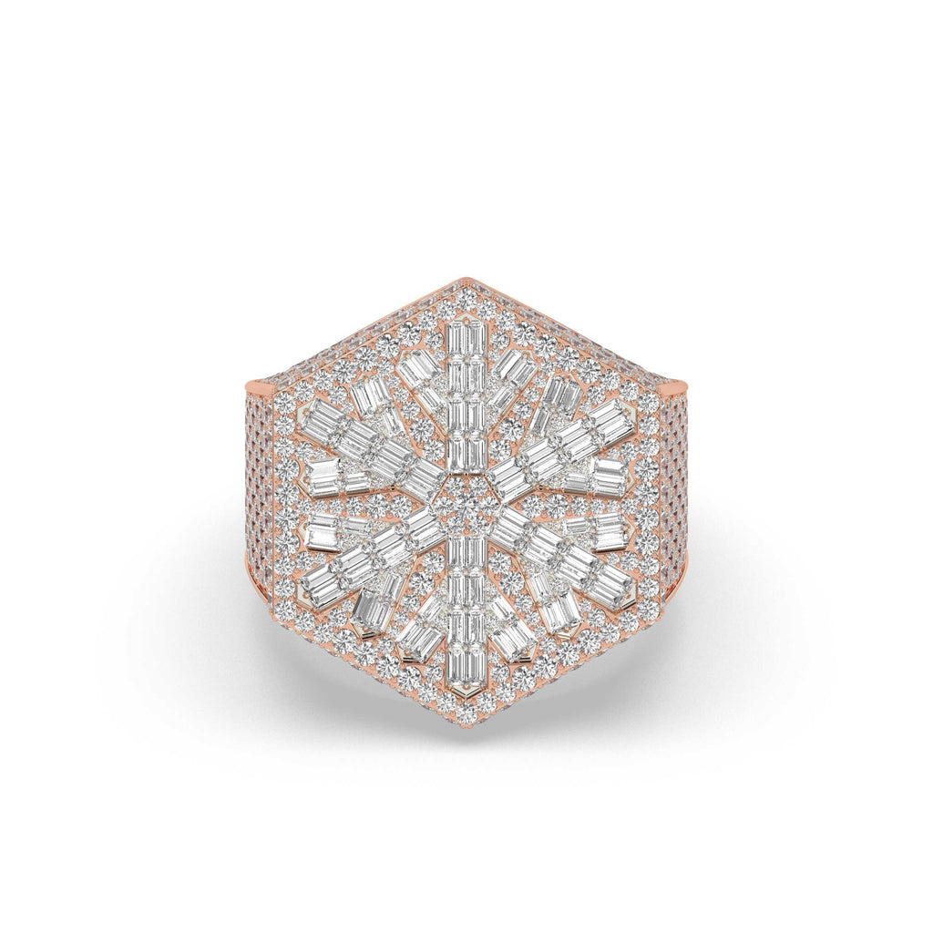 SNOWFLAKE SHINE HEXAGON DIAMOND RING