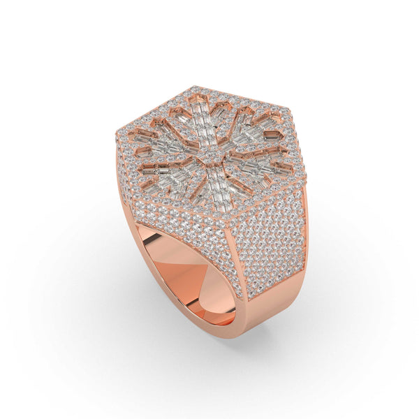 SNOWFLAKE SHINE HEXAGON DIAMOND RING