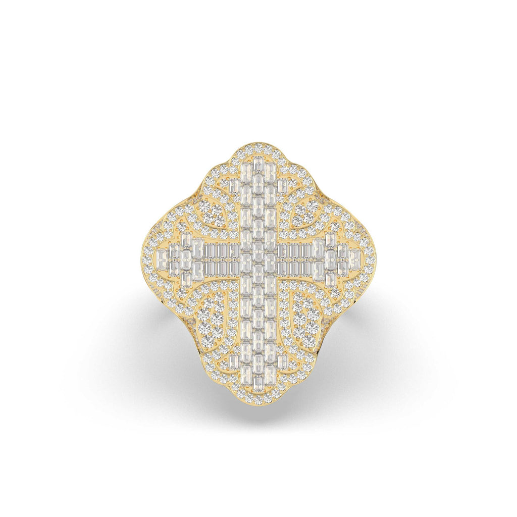 DIVINE CROSS GOLD DIAMOND RING