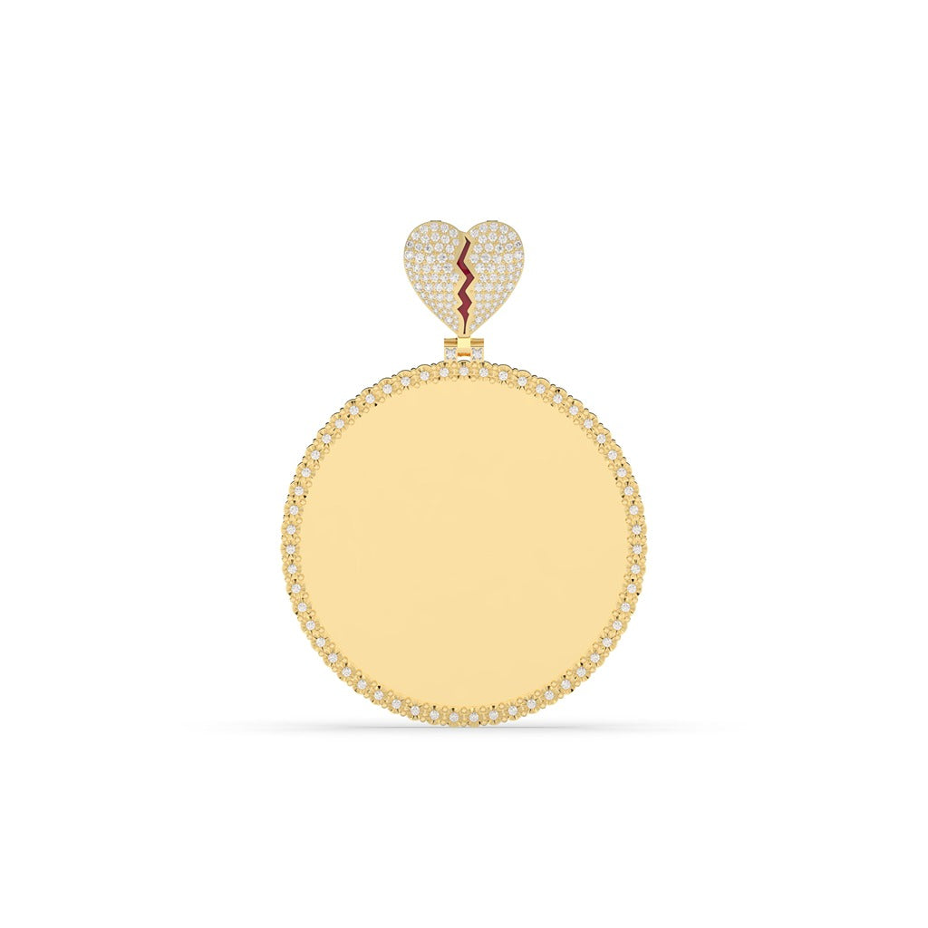 BROKEN HEART DIAMOND FRAME PENDANT