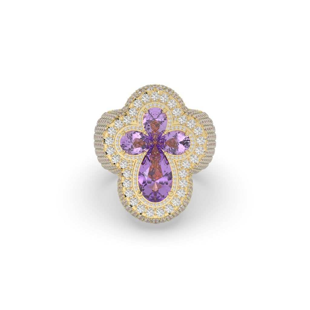DIVINE LAVENDER CROSS POWER RING