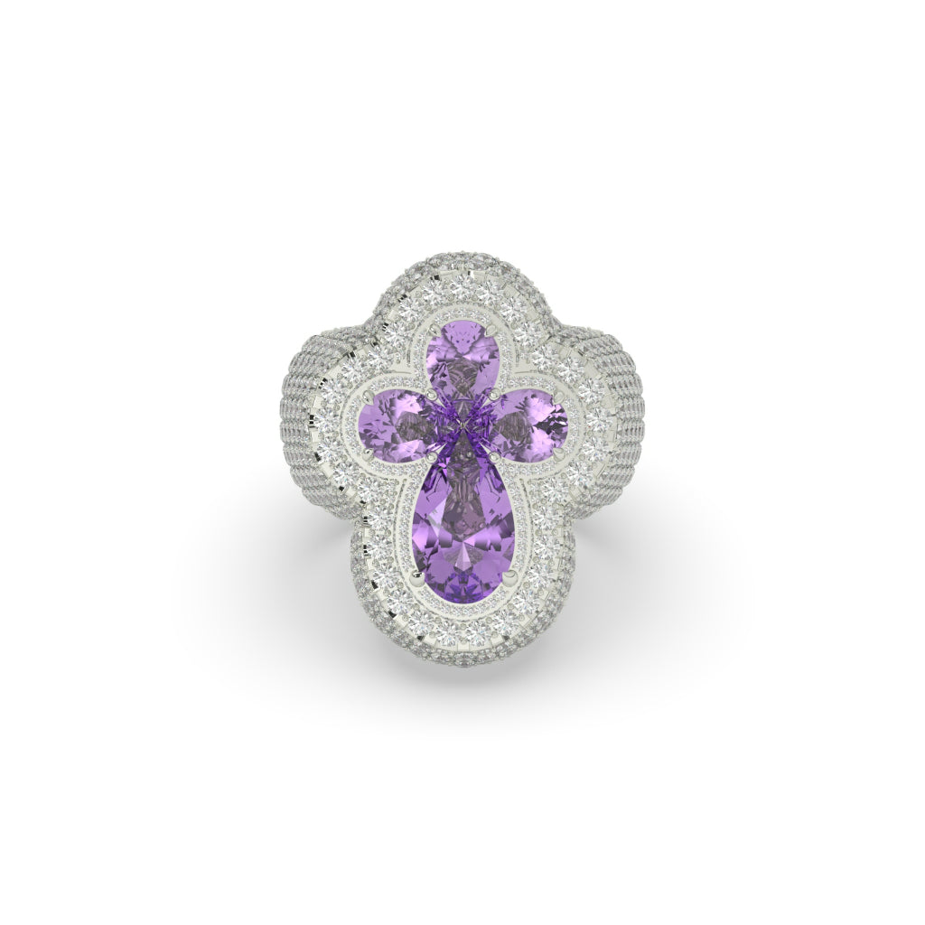 DIVINE LAVENDER CROSS POWER RING