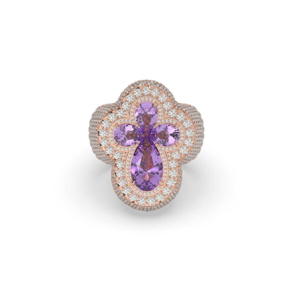 DIVINE LAVENDER CROSS POWER RING