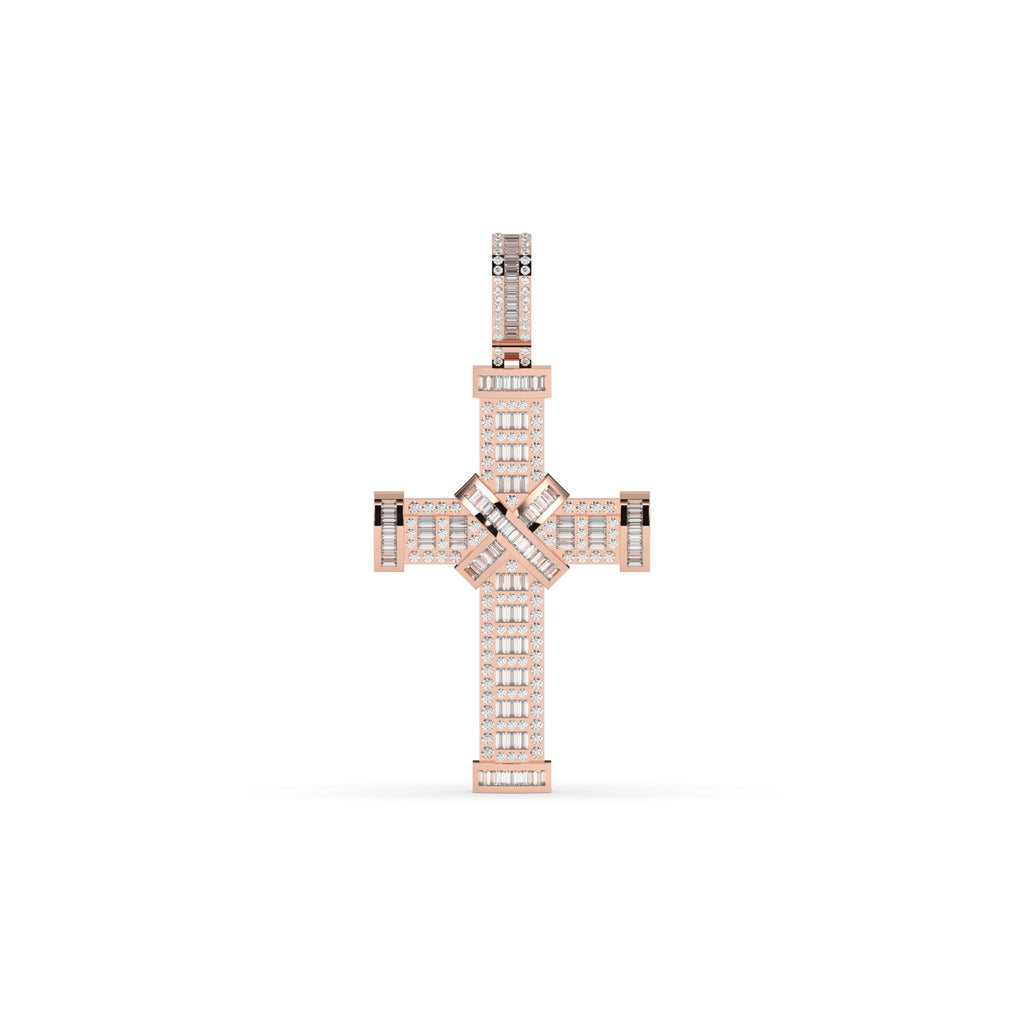 MULTI-TONE DIAMOND CROSS PENDANT