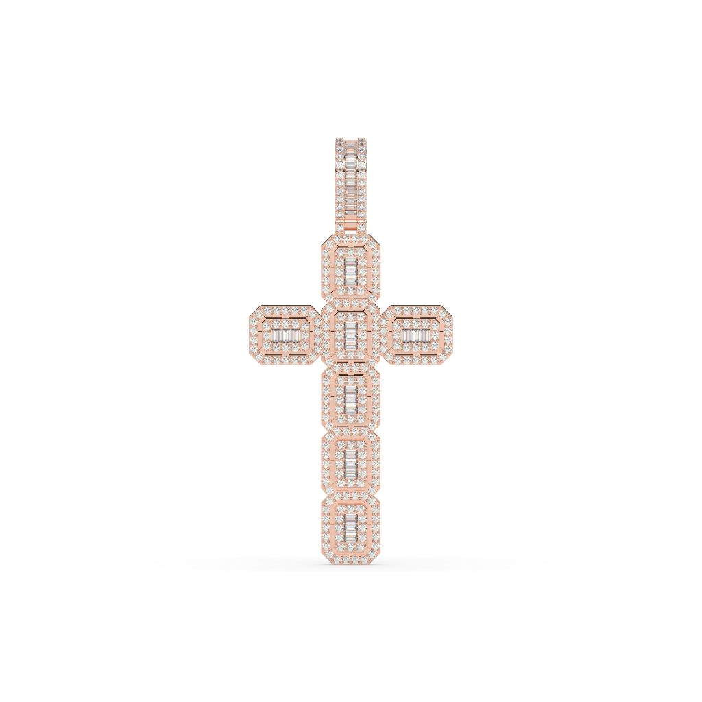 BAGUETTE EDGE CROSS PENDANT