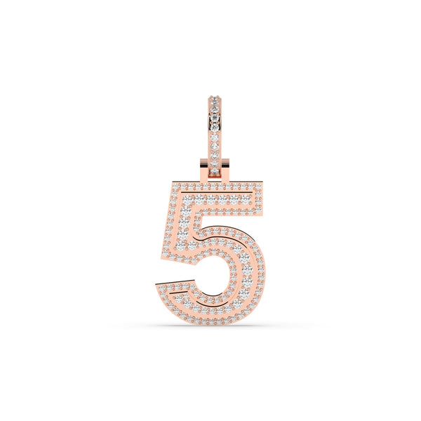 ROUND DIAMOND ICED OUT NUMBER HIP HOP PENDANT