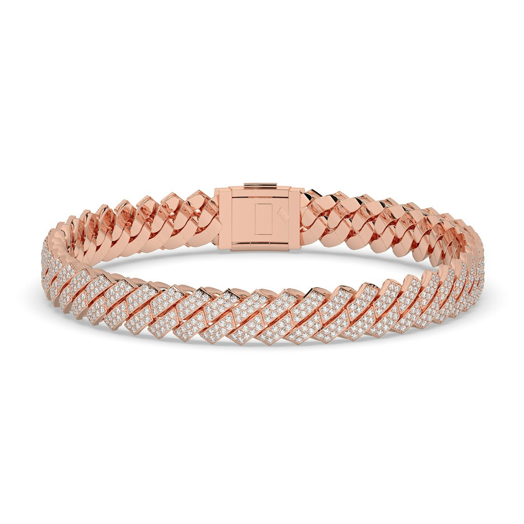ICED V-TWIST GOLD BRACELET
