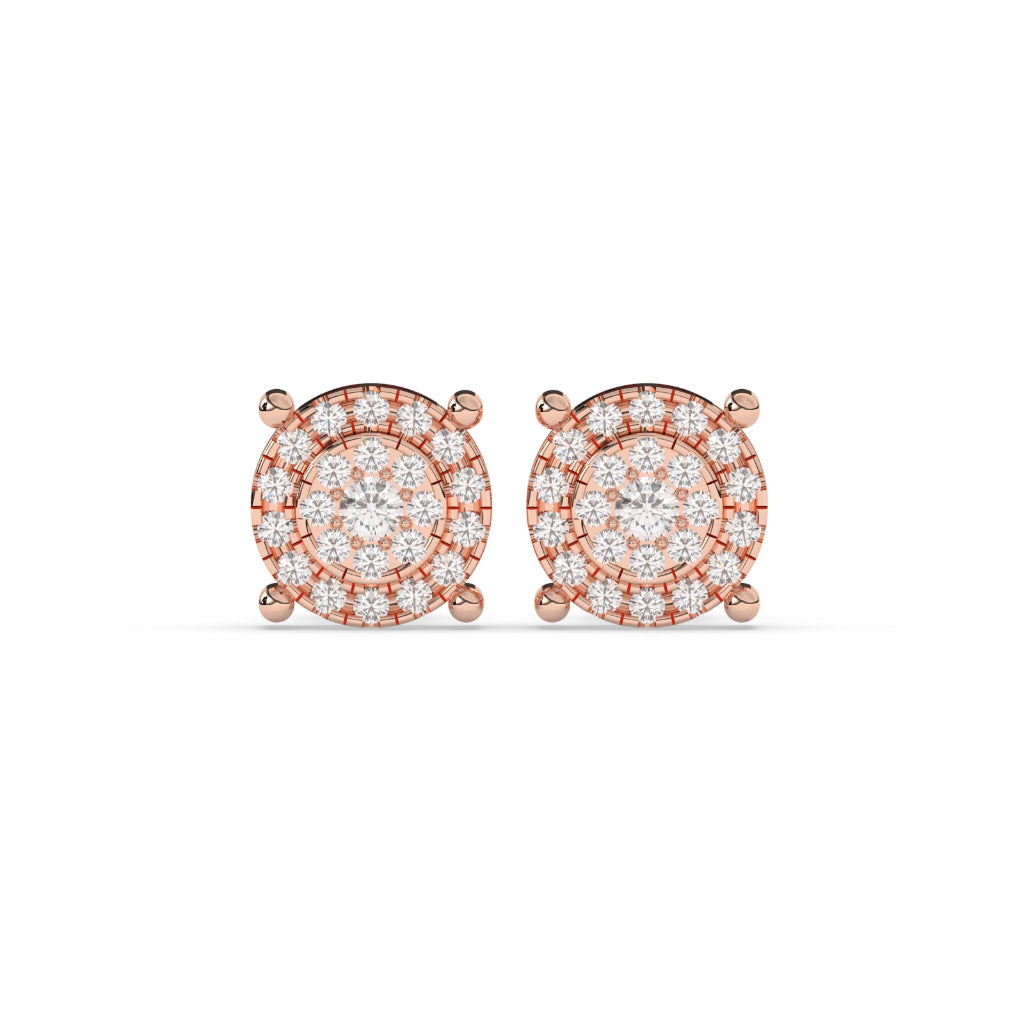 ROSE GOLD FLORAL STUD EARRINGS