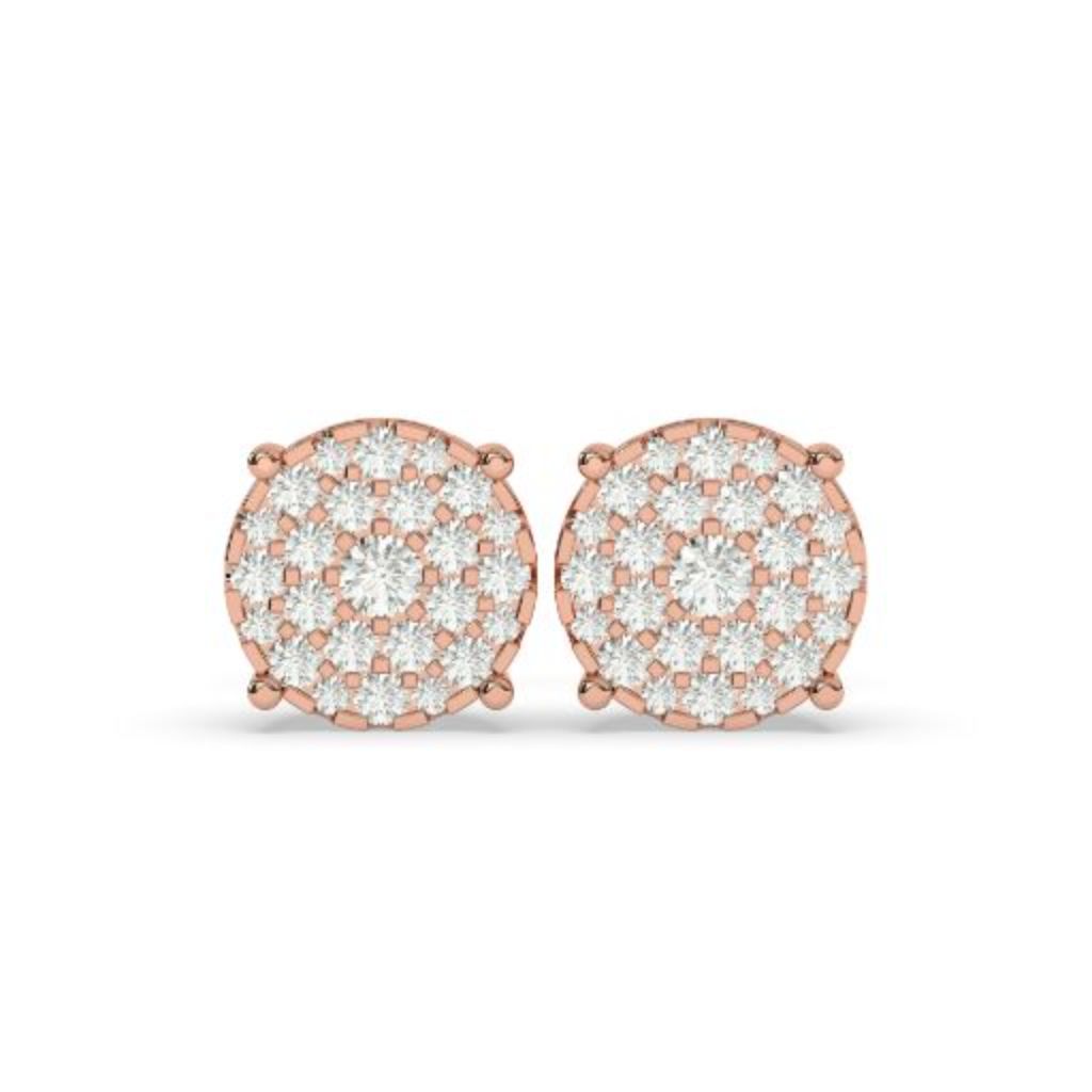 SPARKLE BLOOM ROUND STUD EARRINGS